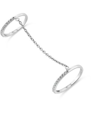 SALLY SKOUFIS Highbeam Duo Ring With Made Diamonds - Metallic