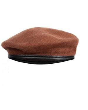 DAVID WEJ Wickliffe Wool Beret – - Brown