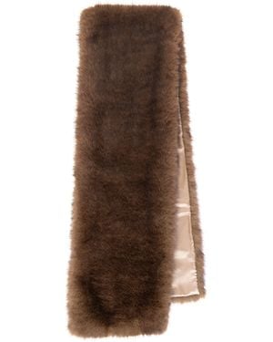 ISSY LONDON Angelina Luxe Tipped Faux Fur Vegan Long Stole - Brown