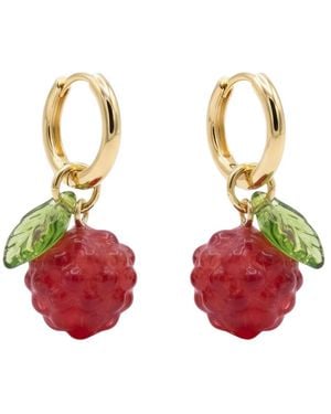 seree Harvest Agate Charm Earrings - Red