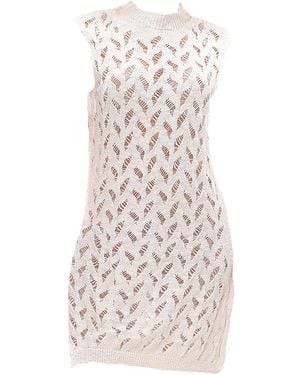 Maison Bogomil Soft Rupture – Linen-Blend Knit Tunic Dress - Natural
