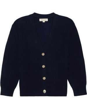 Ellsworth & Ivey Lilah V-Neck Knit Cardigan - Blue