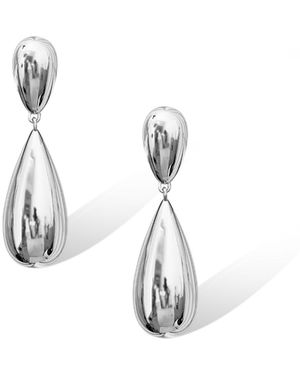 Retro Chic Rain Drop Earrings - Metallic