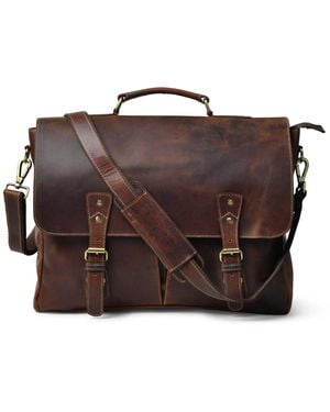 Dötch Leather Abai Leather Messenger Laptop Bag - Brown