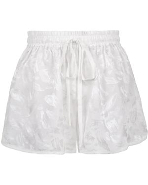 Sasha La Mer Diana Pure Jacquard Silk Shorts, Length Short - White