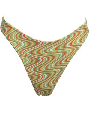 Patti Jane Swim Faye's Groovy High Waist Cheeky Bikini Bottoms - Yellow