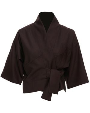 MOE Chequered Wool Vest Jacket - Black