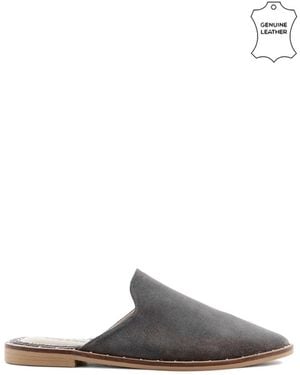 Rag & Co Lia Handcrafted Suede Mules - White