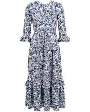 The Well Worn The Felicity Dress Ashcombe Botanical - Grey