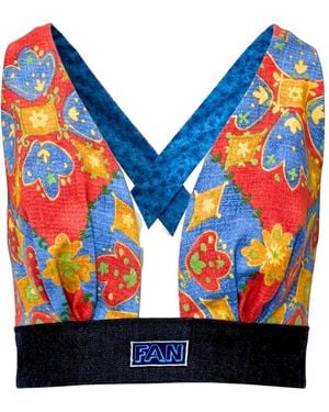 Couture to Your Door Fan Girl Summer Cropped Top - Blue