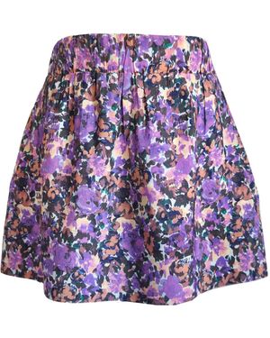 Langner Floral Mini Skirt With Pockets – - Purple