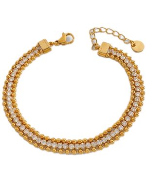 Elk & Bloom 14K Double Tennis Satellite Bracelet - Metallic