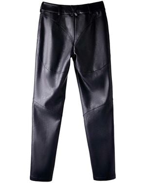 Iellele Vegan Leather Pants - Blue