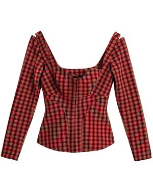 Nocturne Checked Corset Top - Red