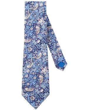 LE COLONEL Liberty Persian Strawberry Thief Tie - Blue
