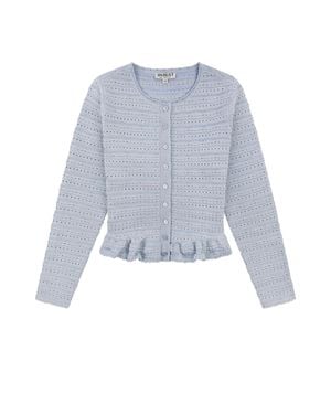Rave on Trend Pointelle Cardigan - Blue