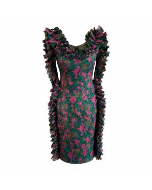 Miro Misljen Floral Ruffle Dress - Black