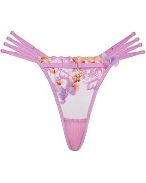 Empress Mimi Madame X Lace G-String With Butterfly Detail - Purple