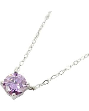 Harfi Alexandrite Moissanite Crystal Sterling Necklace - Metallic