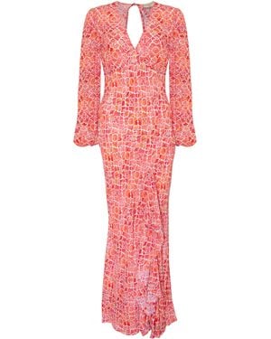 Sophia Alexia Marble Mosaic Portofino Dress - Red