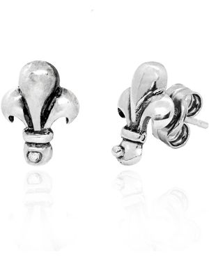 Unaloe Sterling Florence Lily Earrings - Metallic
