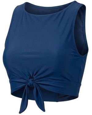 Lime Ricki Swimwear Knotted Crop Top - Blue