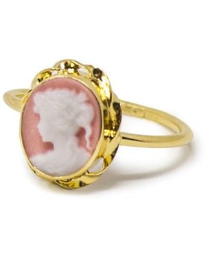 Vintouch Italy Plated Mini Cameo Ring - Metallic