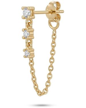 Spero London Fine Diamond Linked Tennis Earring - Metallic