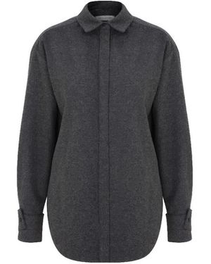 NAZLI CEREN Ravenna Wool Blend Shirt - Gray
