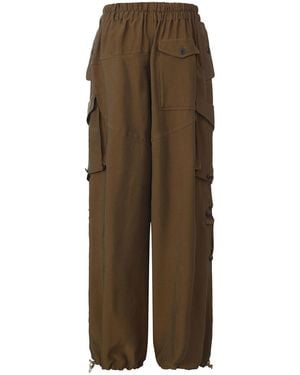 FRONT ROW SHOP Drift Baggy Cargo Trousers Hazel - Brown