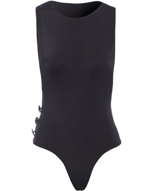 Sarvin Dropped Armholes Bodysuit - Blue