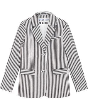 London Atelier Byproduct Striped Tailored Blazer - Grey