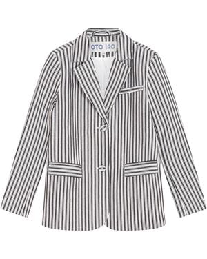 London Atelier Byproduct Striped Tailored Blazer - Grey