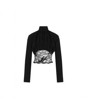 Herfetch Long Sleeve Contrast Top - Black