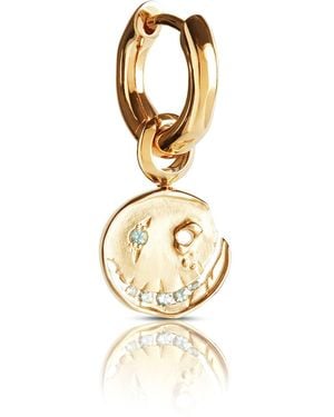 Kasun Smile Hoop Earrings – November – Topaz – Plated - Metallic