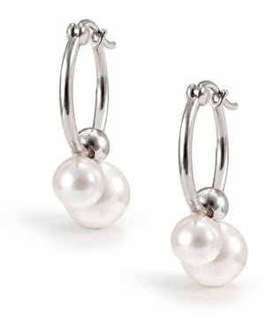 Hye Jane Jewelry Pearl Bubble Hoop Earring - White