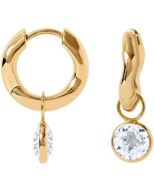 Neola Design Hoop Earring Topaz - Metallic
