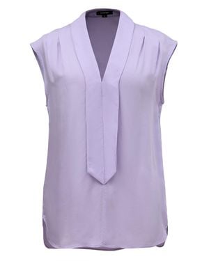 Smart and Joy Sleeveless Blouse With Wide Flat Collar - Purple