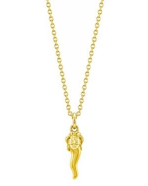 Unaloe Plated See No Evil Italian Horn Pendant Necklace - Metallic