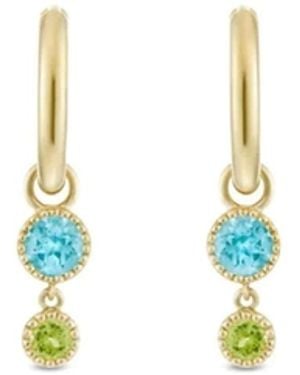 Dinny Hall Topaz & Peridot Duo Drop Hoops - Multicolour