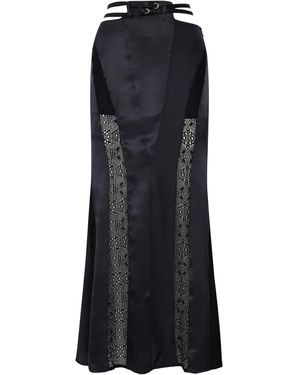 Pcfg Pure Silk Long Skirt - Black