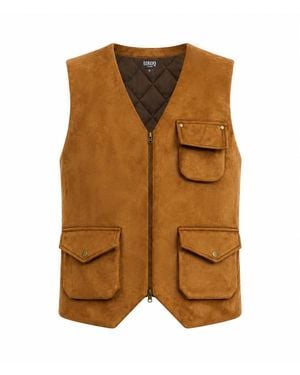 Luroq London Padded Suede Gilet - Brown