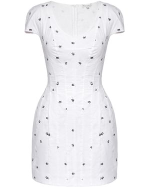 POST MERIDIEM Cotton Mini Dress With Shaped Seams - White