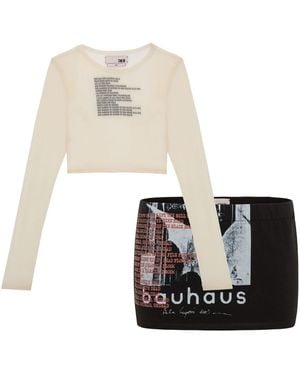 Come on Mini Bauhaus Skirt With Only Lovers Crop Top Outfit - White