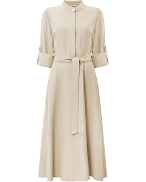 James Lakeland Neutrals Cream Tie-Waist Midi Dress - Natural