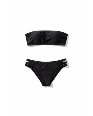 Altra Volta Cut-Out Bandeau Bikini Set - Black