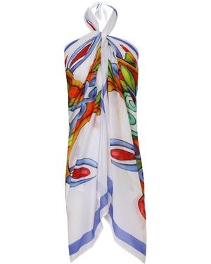 DHARA SHETH DUBAI Majolica Mosaic Resort Cotton Sarong - Blue