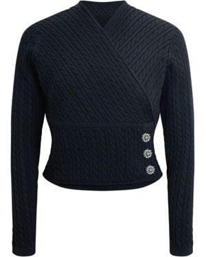 Roch Perel Embellished Cable Wrap - Grey