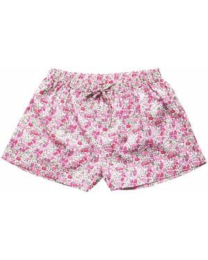 Lime Tree Design Liberty Poppy Forest Boxer Style Shorts - Pink