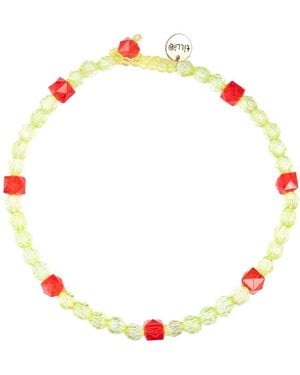 Tillie Beads Daily Wear Carnival Bead Necklace - Red